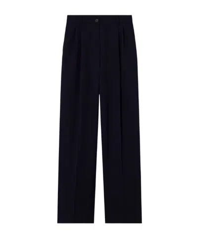 A.p.c. Loose Navy Blue Organic Cotton Trousers