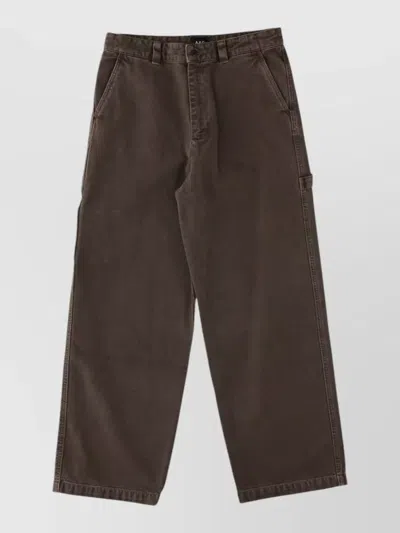 A.p.c. Multicolor Utility Pocket Wide-leg Cotton Jeans In Green