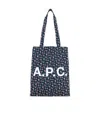 Apc Printed Canvas Lou Shopping Bag In Blue