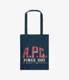Apc Lou Carpenter Tote Bag One Size Ial In Ial - Stonewashed Indigo