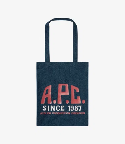 Apc Lou Carpenter Tote Bag One Size Ial In Ial - Stonewashed Indigo