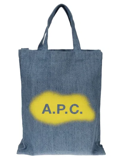 APC A.P.C. LOU DENIM TOP HANDLE BAG
