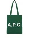 Apc A.p.c. Lou Green Canvas Tote Bag In Green