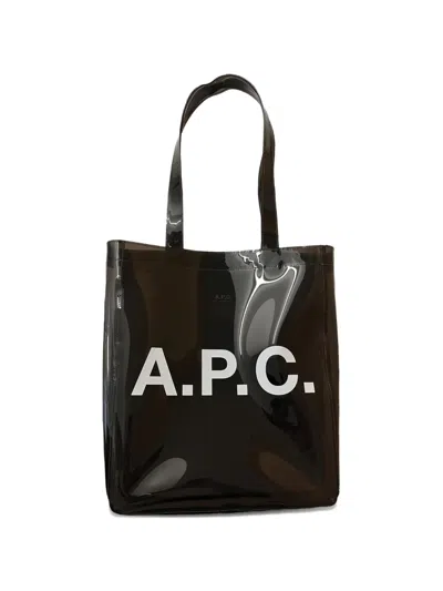 A.p.c. Lou Unisex Transparent Tote Bag In Brown