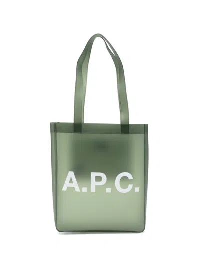 Apc Lou Logo-detail Tote Bag In Green