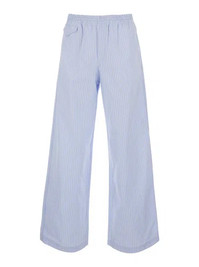 A.p.c. Lou Pants Light Blue With Front Pockets And Cotton Elastic Man