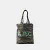 Apc Tote Bag Lou Reversible - A.p.c. - Synthetik - Khaki In Khaki