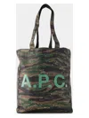 Apc A.p.c. Lou Reversible Tote Bag In Khaki