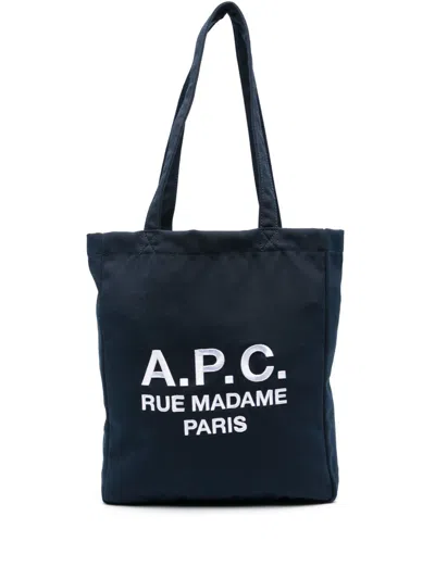 APC A.P.C. LOU RUE BLUE CANVAS SHOPPER
