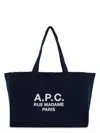 Apc Navy Blue Canvas Diane Rue Madame Shopping Bag In Blue