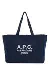 Apc Navy Blue Canvas Diane Rue Madame Shopping Bag In Blue