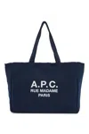 Apc Navy Blue Canvas Diane Rue Madame Shopping Bag In Blue