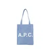Apc Lou Logo-print Denim Tote Bag In Blue
