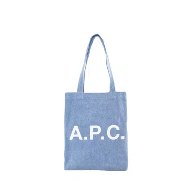 Apc Denim Lou Tote Bag With In Blue