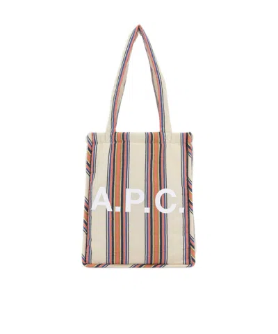 Apc Embroidered Canvas Lou Shopping Bag