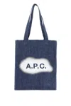 Apc Lou Washed Denim Tote Bag In Washed Indigo