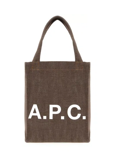 A.p.c. Lou Small Tote Bag In Brown