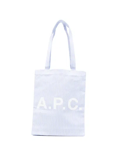 Apc A. P.c. Lou Striped Tote Bag In Blue