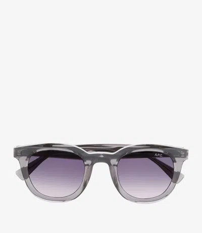 Apc Lou Sunglasses One Size Charcoal Grey In Blue