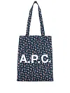 Apc Printed Canvas Lou Shopping Bag In Blue