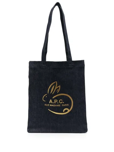 Apc Lou Tote Bag In Blue