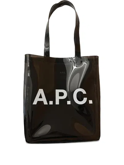 Apc Lou Letters Tote Bag In Brown