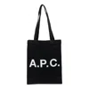 Apc A.p.c. Black Canvas Lou Shopping Bag In Pink