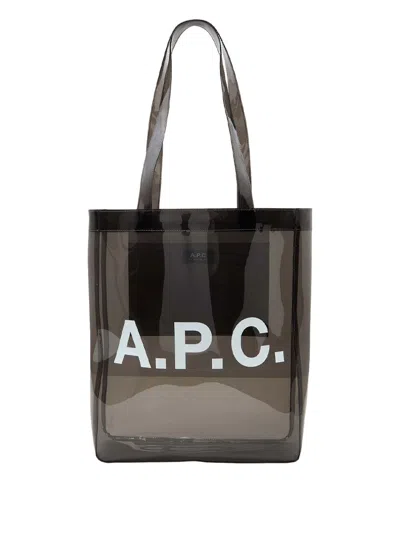 A.p.c. Lou Unisex Transparent Tote Bag In Brown