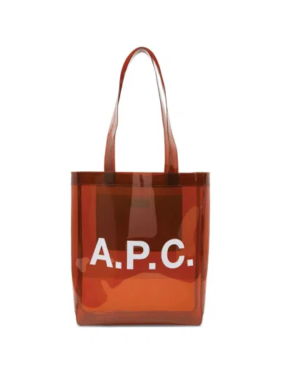 A.p.c. Lou Unisex Transparent Tote Bag In Brown