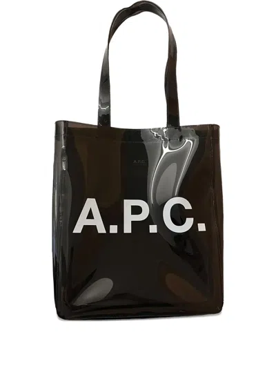 A.p.c. Lou Unisex Transparent Tote Bag In Black