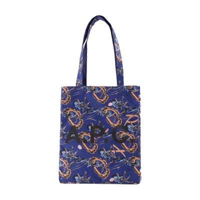 A.p.c. Lou Reversible Shopper Bag In Blue