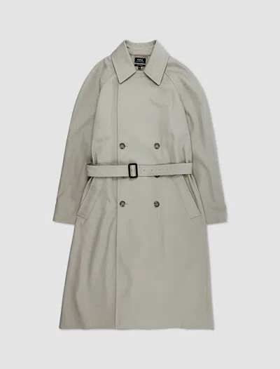 Apc Louise Trench Coat In Beige