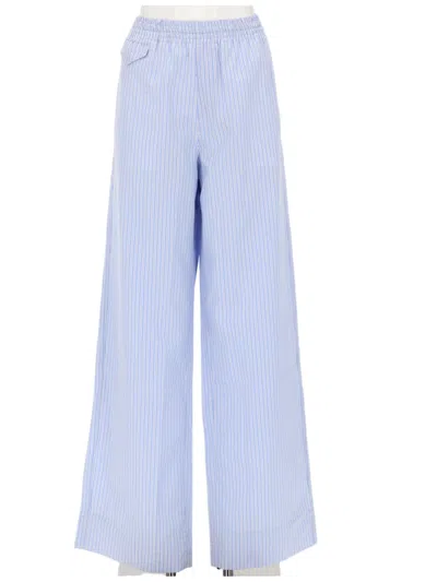 A.p.c. Louise Wide-leg Vertical Stripes Pants In Blue