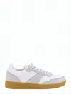 Apc A.p.c. Light Grey And Caramel Leather Sneakers In White