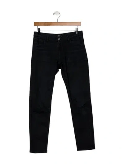 Pre-owned A.p.c. Low-rise Skinny Leg Jeans In Black
