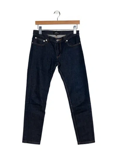 Pre-owned A.p.c. Low-rise Skinny Leg Jeans In Blue