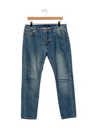 Pre-owned Apc Low-rise Straight Leg Jeans In Blue