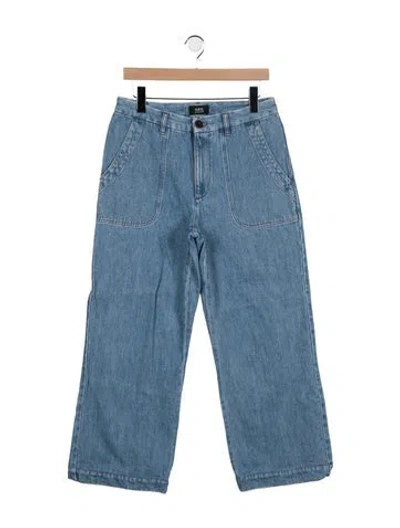 Pre-owned A.p.c. Low-rise Wide Leg Jeans In Blue