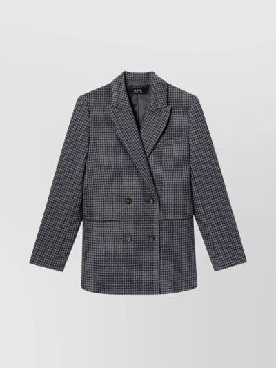 APC LUCY CHECKERED BUTTONED JACKET