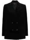 Apc Midnight Blue Cotton Blazer With Double-breasted Design In Black