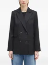 Apc Lucy Double-breasted Wool Blazer In Black