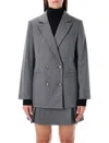 Apc Double Breasted Jacket Flap Pockets In Gray