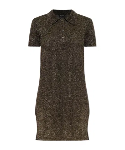 Apc A.p.c. Lurex Thread Dress In Brown
