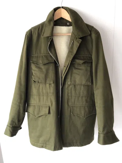 Pre-owned Apc M65 Field Jacket Parka Shearling Lined In Green