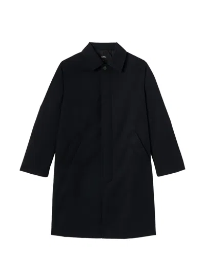 A.p.c. Mac Single-breasted Coat In Black