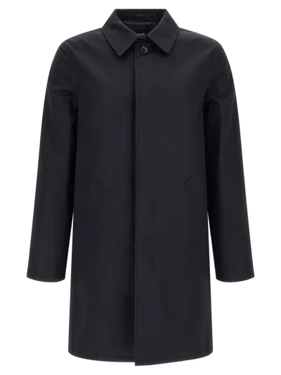 Apc Mac Ville Trench Coat In Black