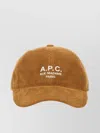 Apc A.p.c. Logo Printed Corduroy Cap In Brown