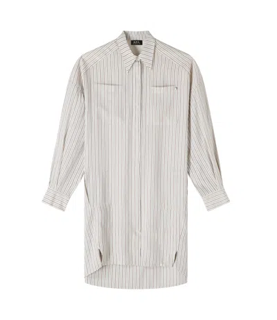 Apc Madame De Rivoli Dress In Aad - Ecru