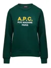 Apc A.p.c. Sweatshirt With Logo In Green
