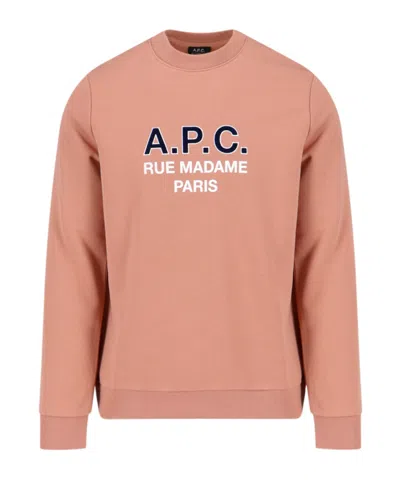 Apc A.p.c. Madame Logo Printed Crewneck Sweatshirt In Pink
